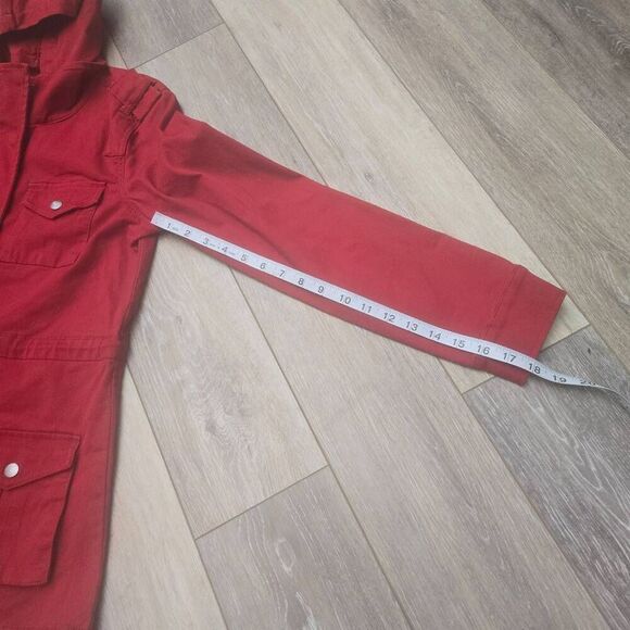 Market & Spruce red jacket Kathleen Cargo coat  size small - Picture 8 of 13